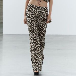 Zara leopard animal print pants